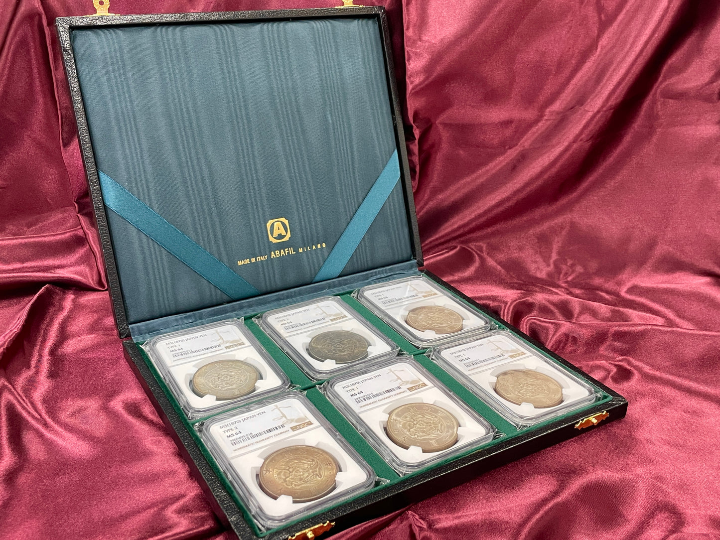 ABAFIL社製 ギャラリア特別仕様 スラブ専用コイン収納ケース 黒 グリーンベルベット仕様